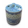 Bougeoir couvert en porcelaine bleu-blanc