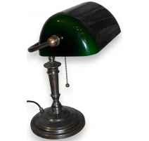 Lampe de banquier en laiton patiné