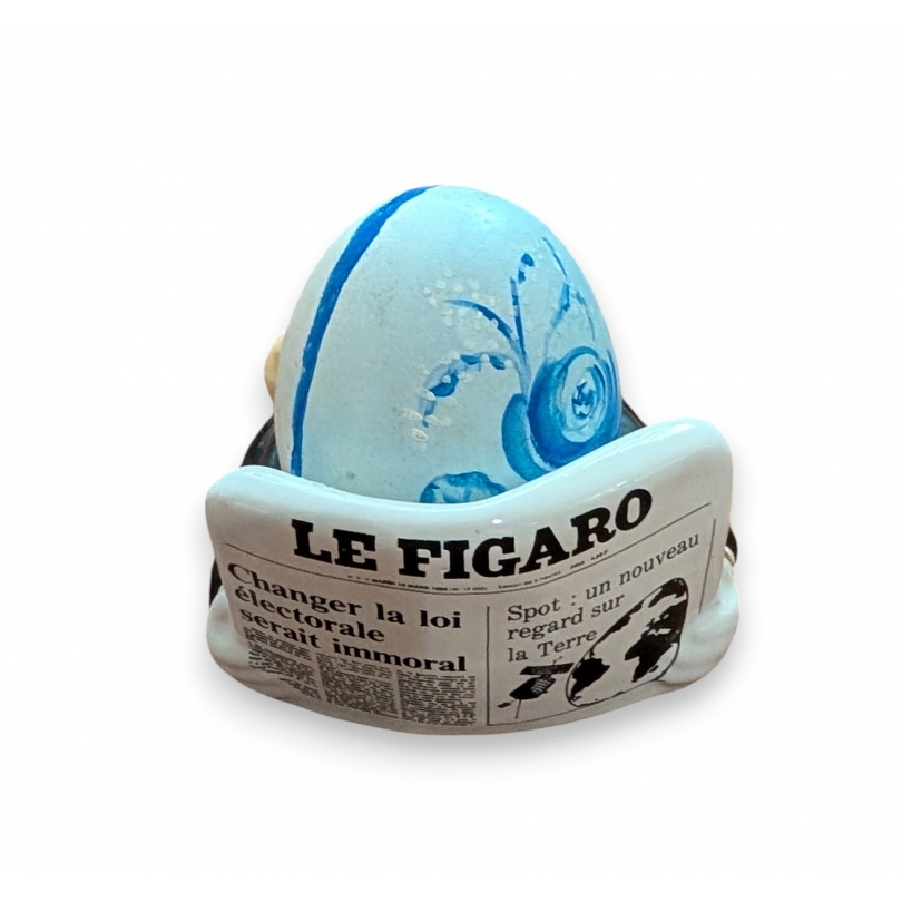 Coquetier "Le Figaro" en faïence