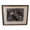 Gravure "Couple de blaireaux" signée COSANDEY
