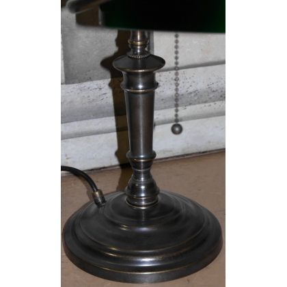  Lampe de banquier en laiton patiné avec sur  Moinat SA  - Antiquités décoration