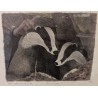 Gravure "Couple de blaireaux" signée COSANDEY