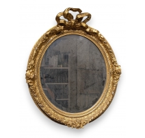 Miroir Napoléon III ovale, fronton Noeud