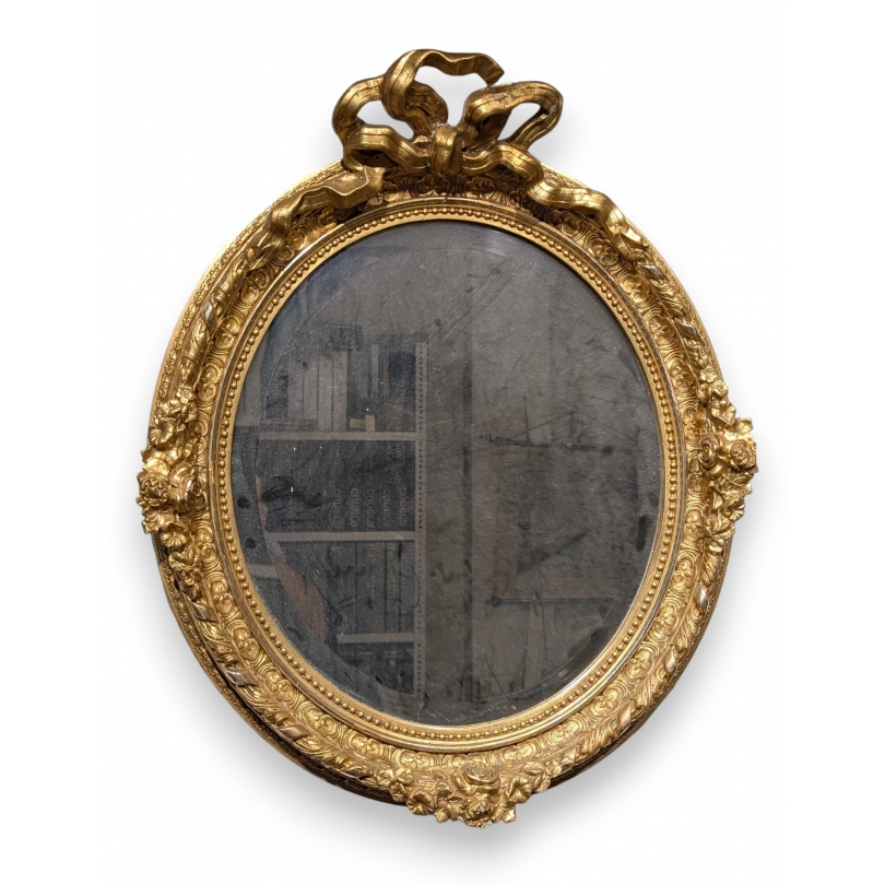 Miroir Napoléon III ovale, fronton Noeud