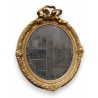 Miroir Napoléon III ovale, fronton Noeud
