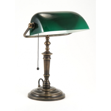  Lampe de banquier en laiton patiné avec sur  Moinat SA  - Antiquités décoration