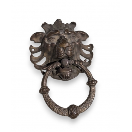 Heurtoir Tête de lion en bronze