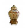 Vase avec couvercle en porcelaine jaune