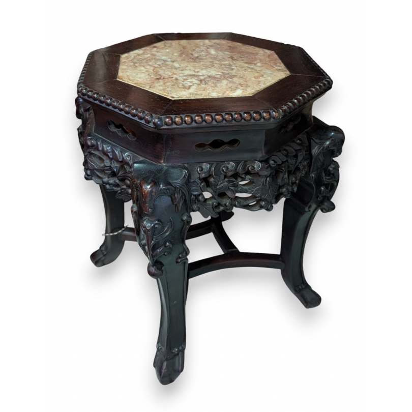 Table d'appoint chinoise dessus marbre