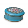 Boite ovale en porcelaine bleue de Limoges