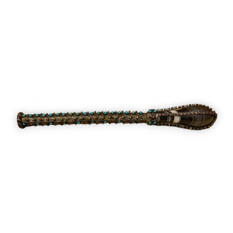 Sceptre en argent et agathe