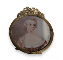 Miniature Portrait de Femme signée DURVILLE