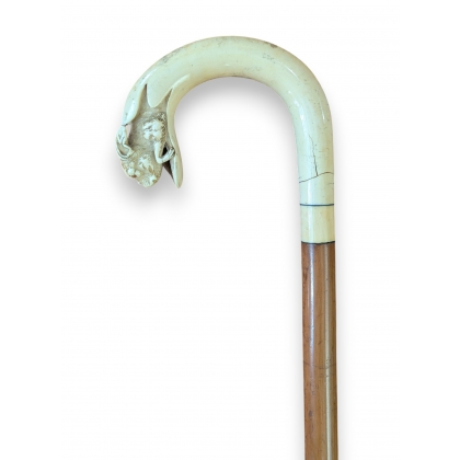 Bulldog ivory walking stick