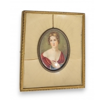 Miniature Portrait de Femme signée J. FERRARI