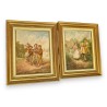 Paire de tableaux \"Musiciens fantaisistes\"