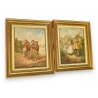 Paire de tableaux "Musiciens fantaisistes"