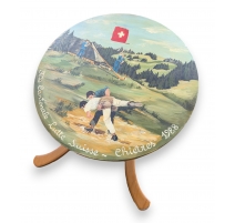 Oiseau à fromage décor peint Lutte Suisse