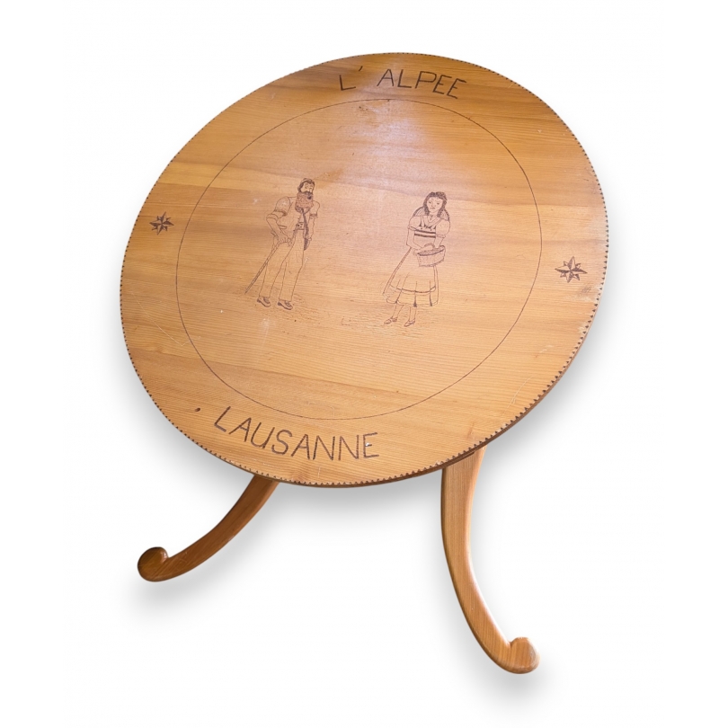 Oiseau à fromage décor pyrogravé L\'Alpée