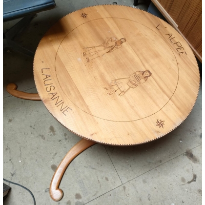 Oiseau à fromage décor pyrogravé L\'Alpée