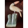 Toucan en calcite jaune et socle vert