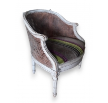 Fauteuil de bureau Louis XVI laqué blanc