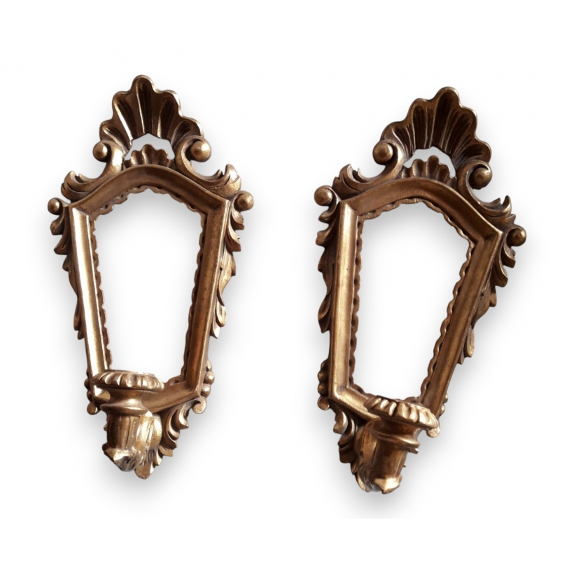 Pair of mirrored wall lights