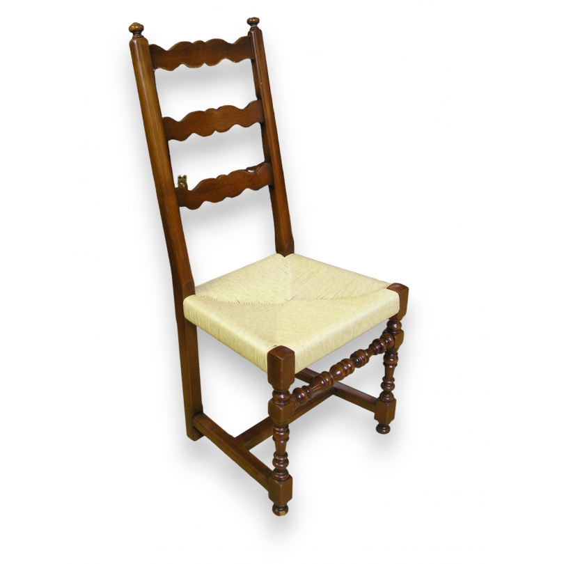 Chaise style Louis XIII paillée