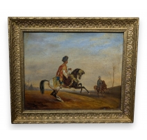 Tableau Orientaliste "Cavalier" d'après FINART