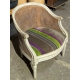 Fauteuil de bureau Louis XVI laqué blanc