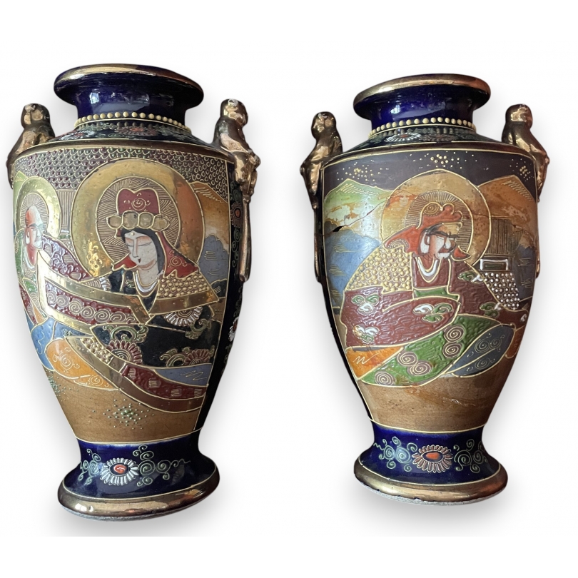 Pair of Satsuma ‘Characters’ vases