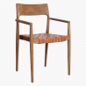 Fauteuil Freya cuir havane