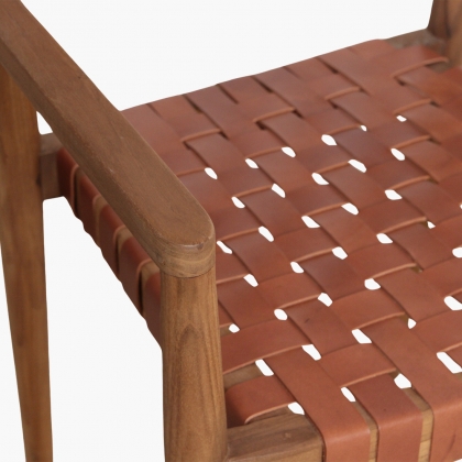 Fauteuil Freya cuir havane