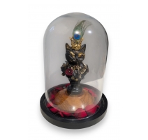 Décor Chat steampunk dans un globe en verre