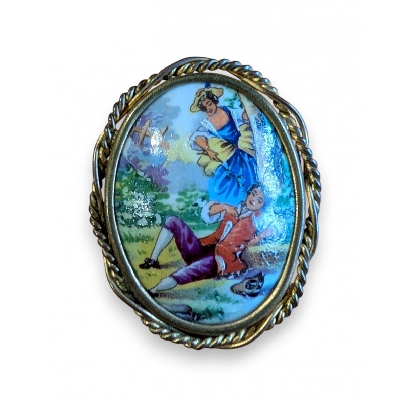 Broche en porcelaine de Limoges
