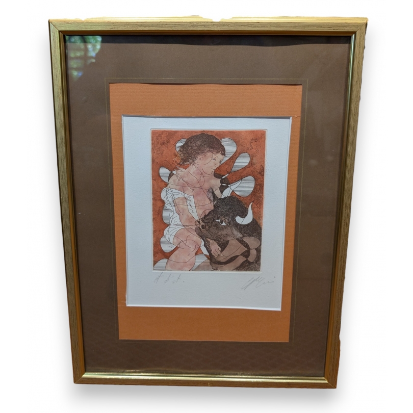Lithographie "Europe et le taureau" signée ERNI