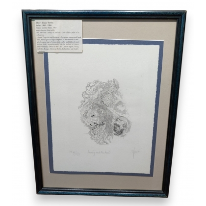 Lithographie \"Beauty and the beast\" signé YERSIN