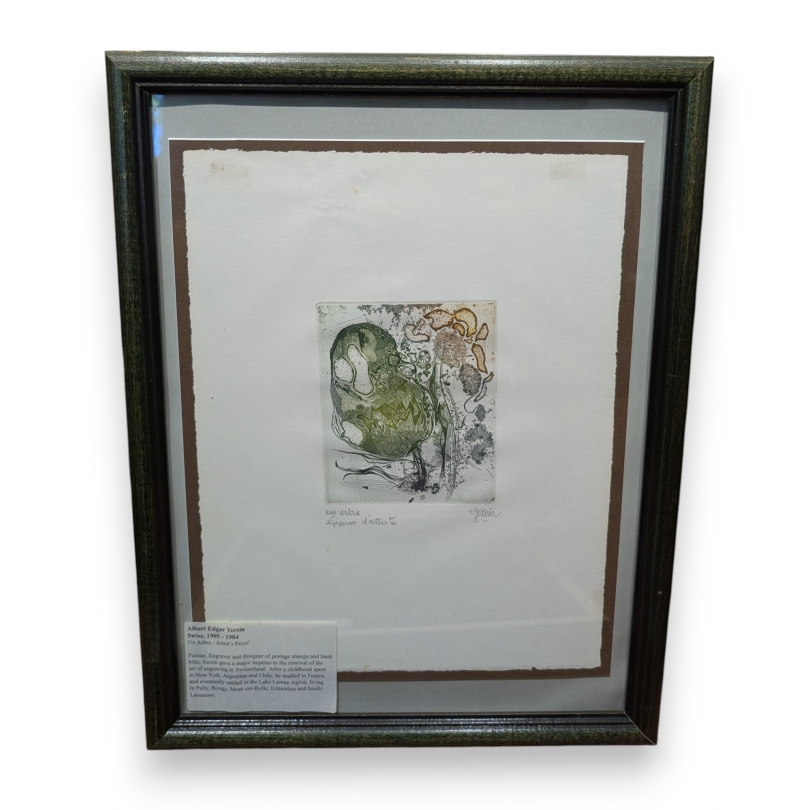 Lithographie "Un arbre" signé YERSIN