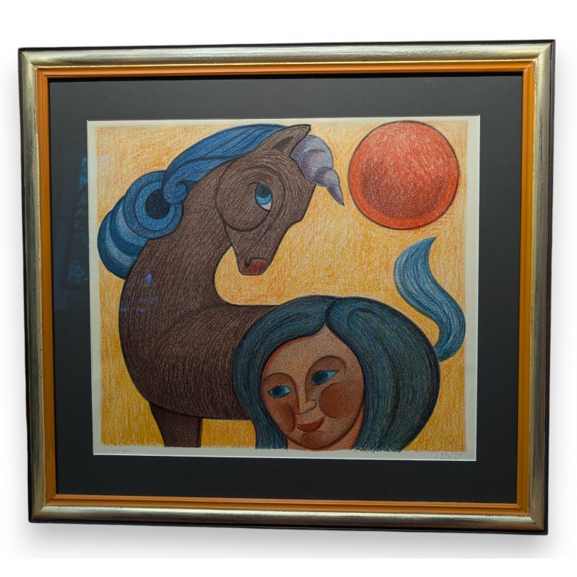 Lithographie "Enhjørningen" signée HEERUP