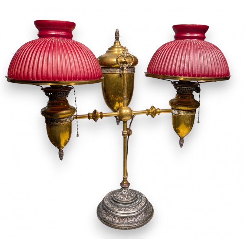 Lampe à pétrol double, éléctrifiée