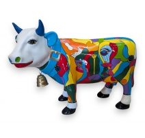 Vache en résine "Abstrait"
