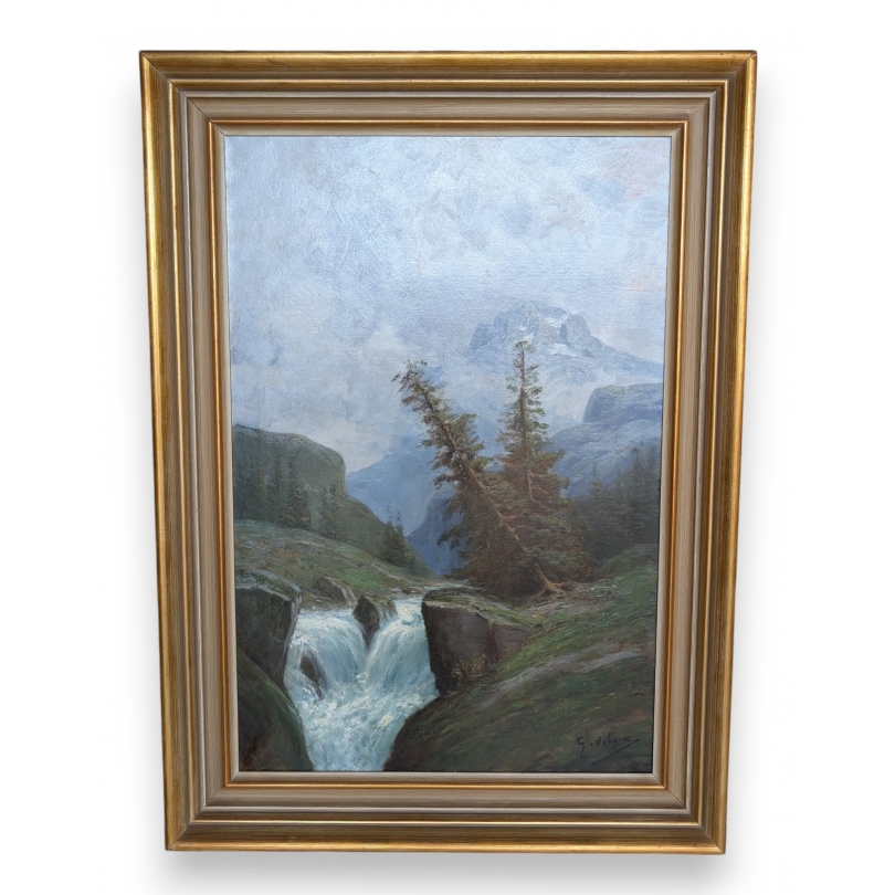 Tableau \"Montagnes\" signé GODCHAUX