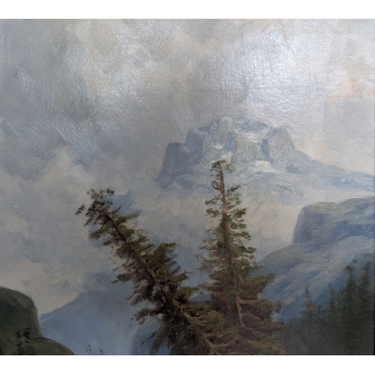 Tableau \"Montagnes\" signé GODCHAUX