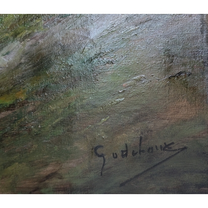 Tableau \"Montagnes\" signé GODCHAUX
