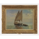 Tableau "Au large sur le lac" signé BAUDIT 1927