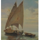 Tableau "Au large sur le lac" signé BAUDIT 1927