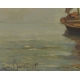 Tableau "Au large sur le lac" signé BAUDIT 1927