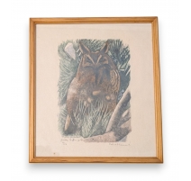 Gravure "Moyen-duc au soleil" signée HAINARD