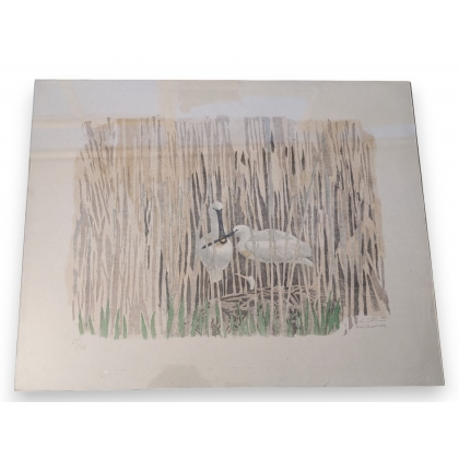 Lithograph entitled ‘Nid de Spatules’, signed C. STERN 93