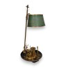 Lampe en bois laqué doré et bronze