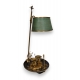 Lampe en bois laqué doré et bronze